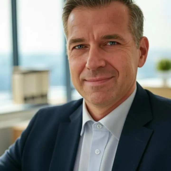 Portretowa sesja wideo klienta PolishBrandingPro w studio, w profesjonalnym oświetleniu.